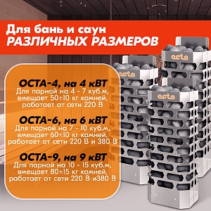 Электрическая каменка СТЭН ЭКМ 9 Octa gray 