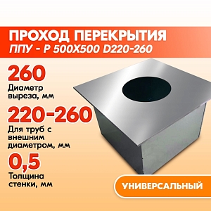 Проход перекрытия универсальный ППУ - Р 500х500 D220-260 