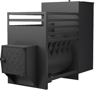 Печь банная Теплынь ПАТРИОТ 20 (ДТ-4) с баком 80 литров с чугунной дверцей